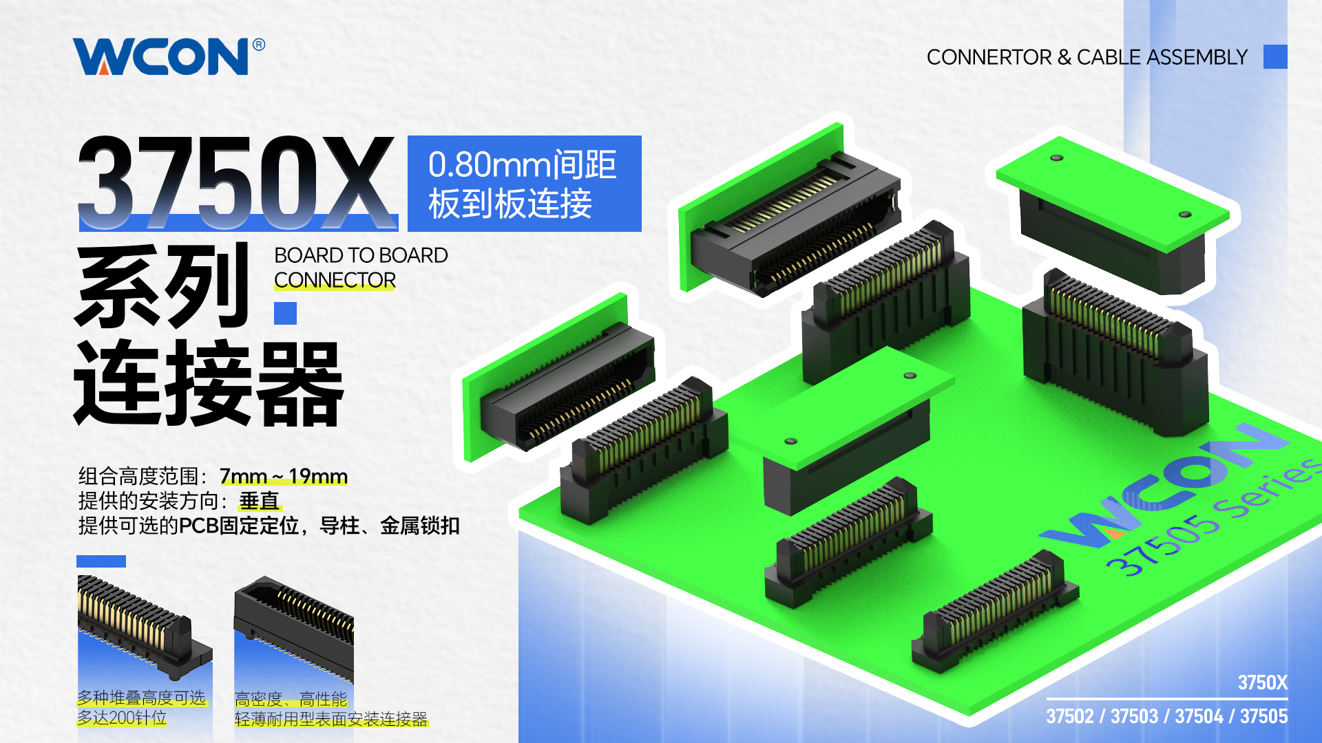 3750X系列雙排板到板連接器：56Gbps高速工業級精密連接解決方案
